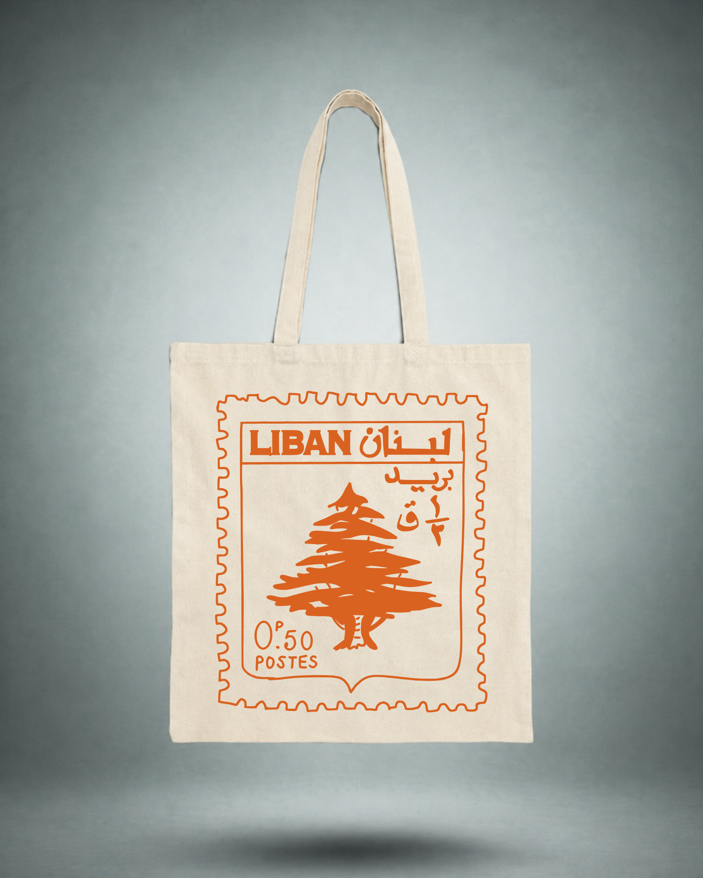 Lebanese Stamp Orange Tote Bag