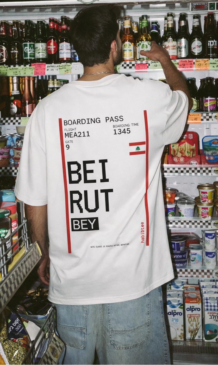Boarding Pass Oversized Tee