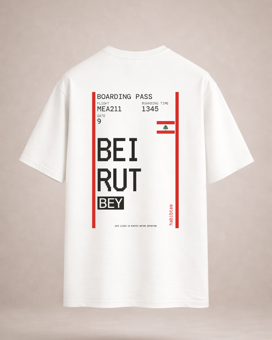 Boarding Pass Oversized Tee